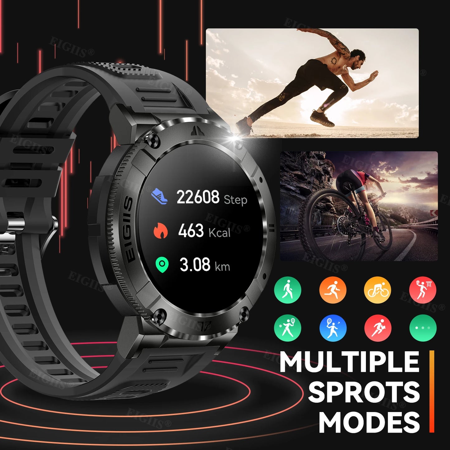 LaNikar Smart Watch Men TFT Display Bluetooth Call