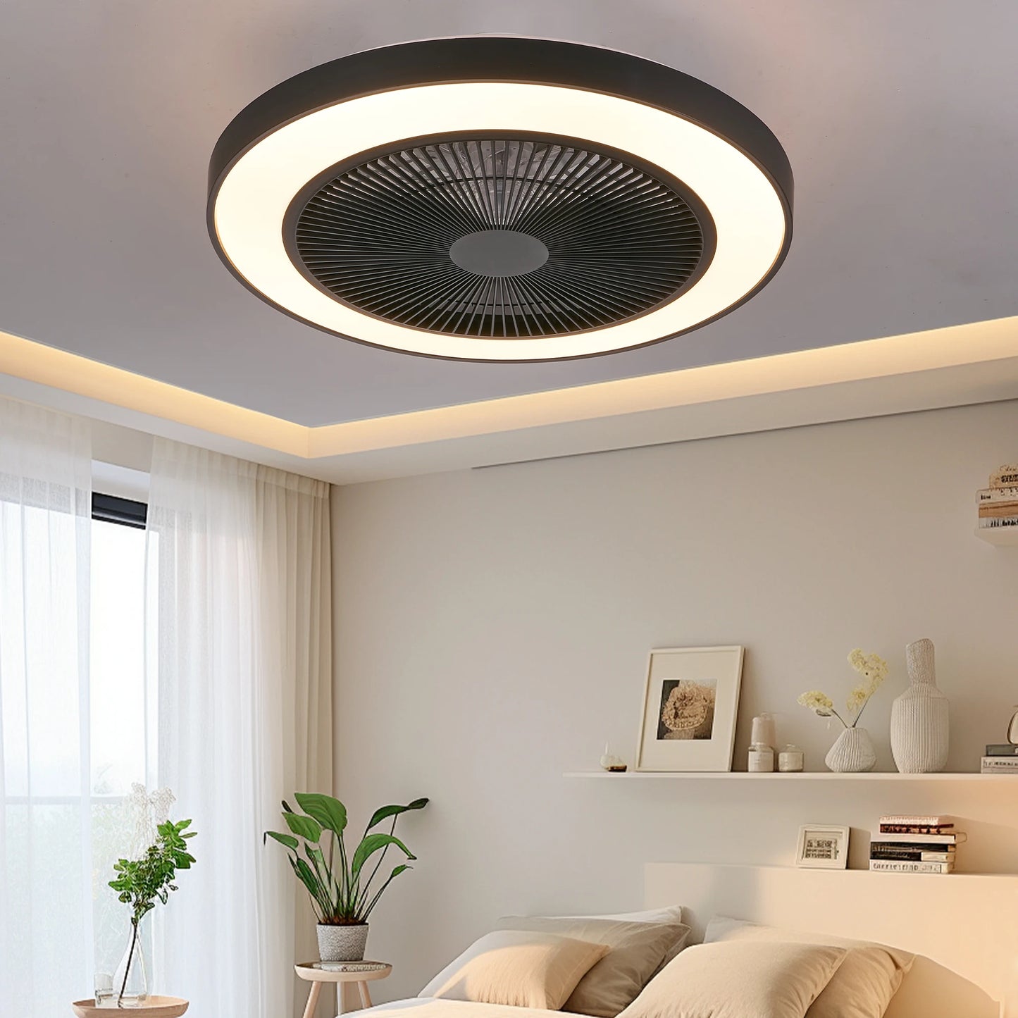 ARLGSITE 19" LED Ceiling Fan Light Smart RGB Lights