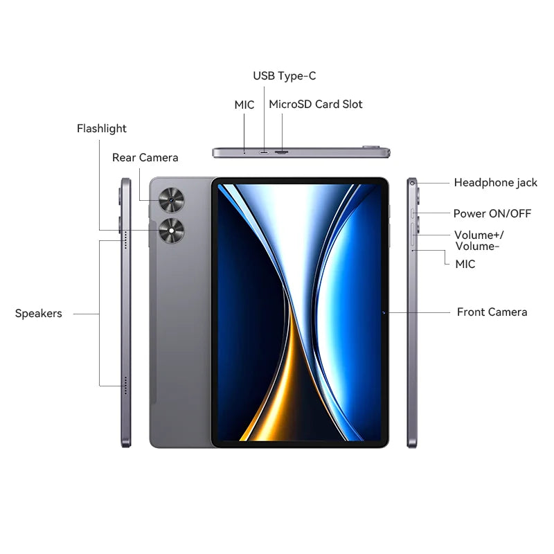 SVITOO 11-inch Tablet Android 15 16GB RAM 128GB ROM Octa-Core