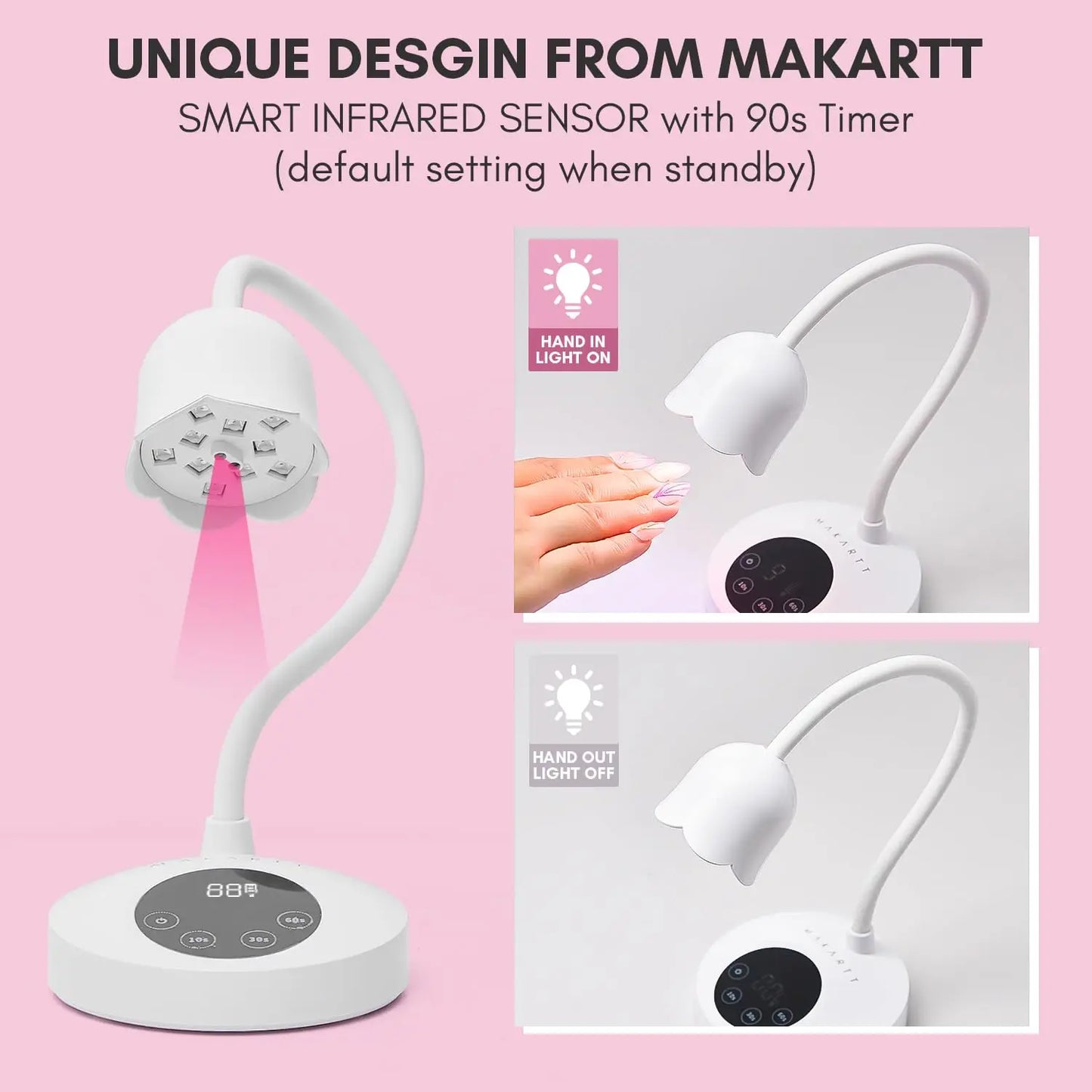 Makartt UV Nail Lamp Luminoza 10W Rechargeable LED Light