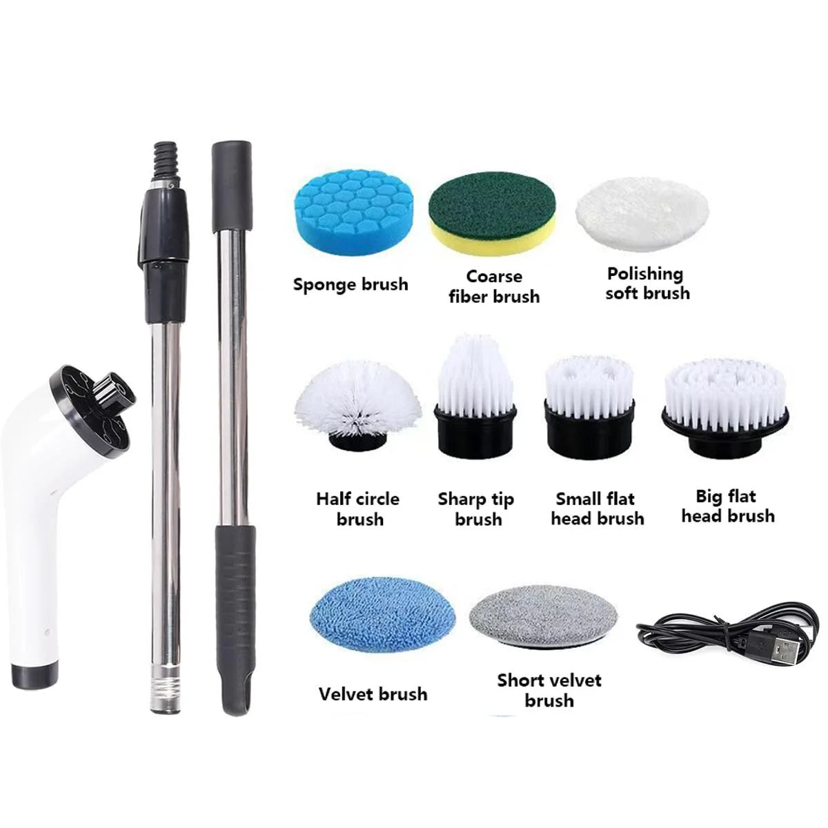 Electric Spin Scrubber IPX7 Waterproof Adjustable Speed