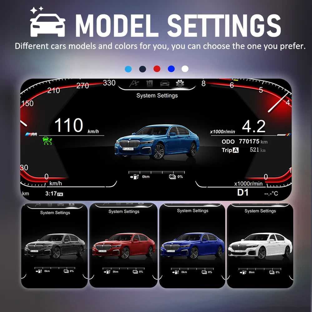 BONROAD 1920*720P LCD Digital Dashboard Panel Cluster For BMW 5 Series