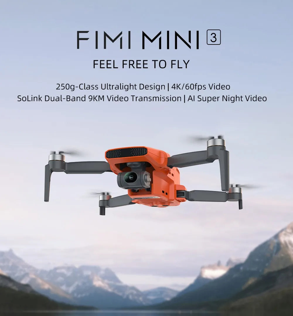 FIMI Mini 3 4K GPS drone with 3-Axis Gimbal 249g 4K/60FPS 48MP