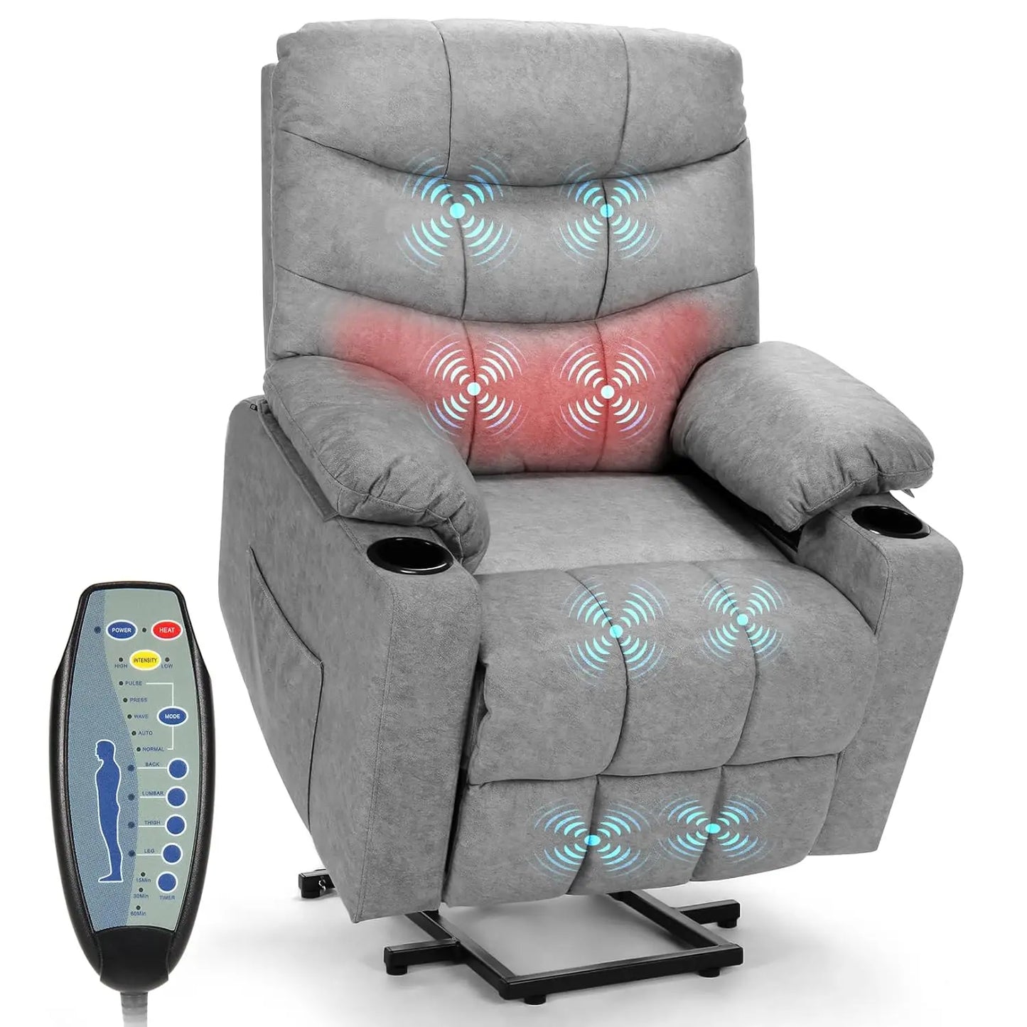 Power Lift Recliner Chair for Seniors with Heat & Massage