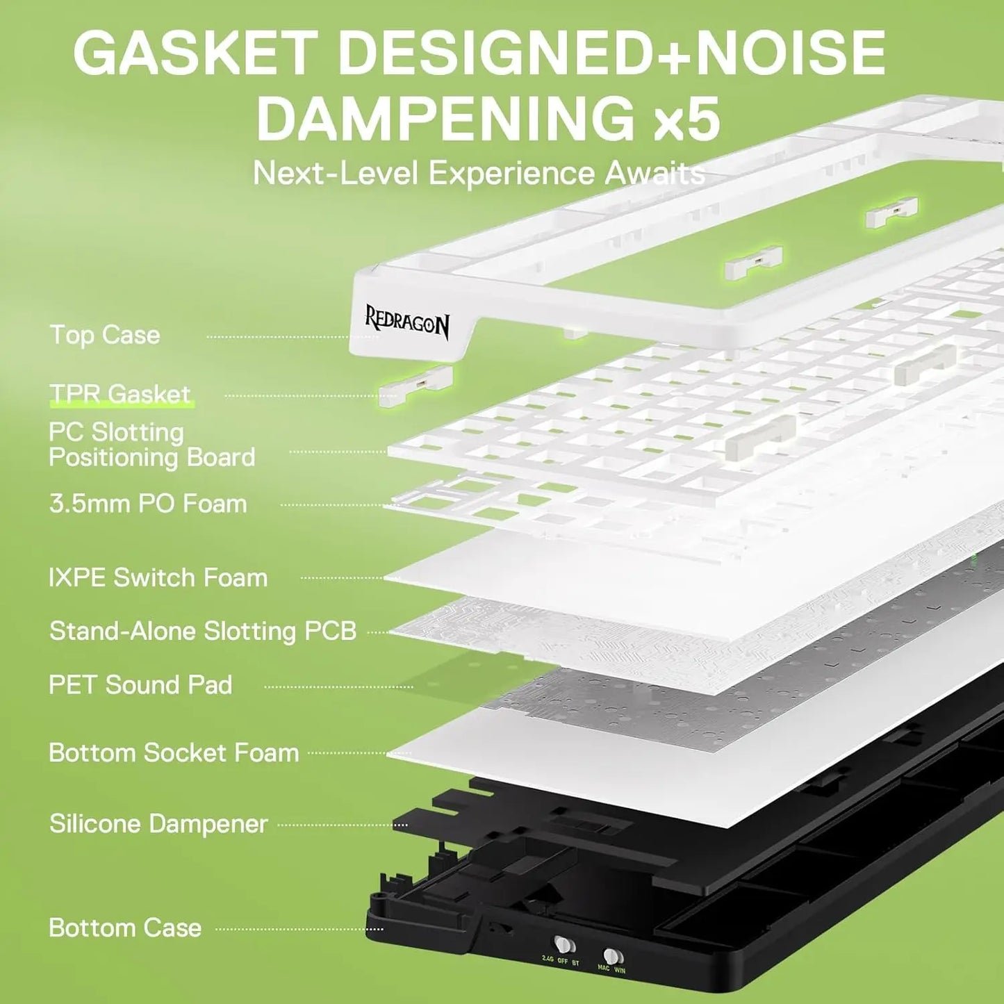 Redragon K686 PRO 98 Keys Wireless Gasket RGB
