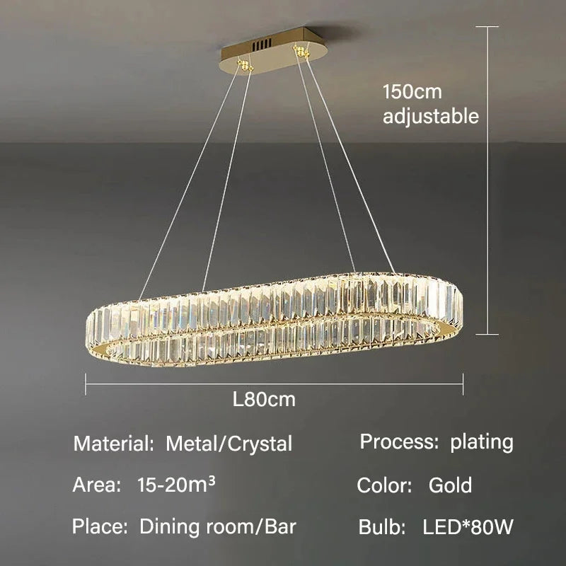 GreeLustr Luxury LED Pendant Light Modern Crystal Chandelier