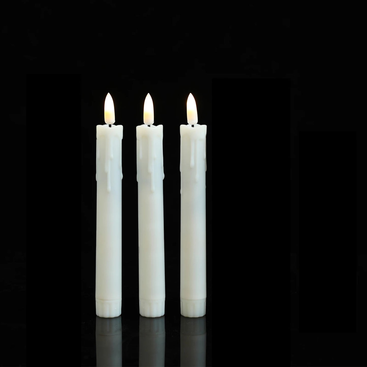 3/4/5 Pieces 7 inch Warm White Short Smokeless Decorative LED Taper Candles