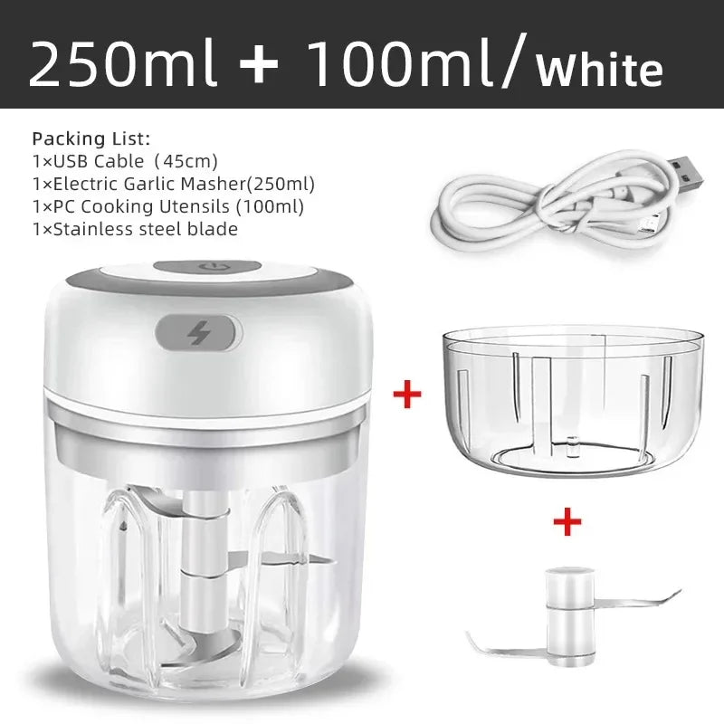 Mini Wireless Electric Garlic Crusher 100ml/250ml Portable
