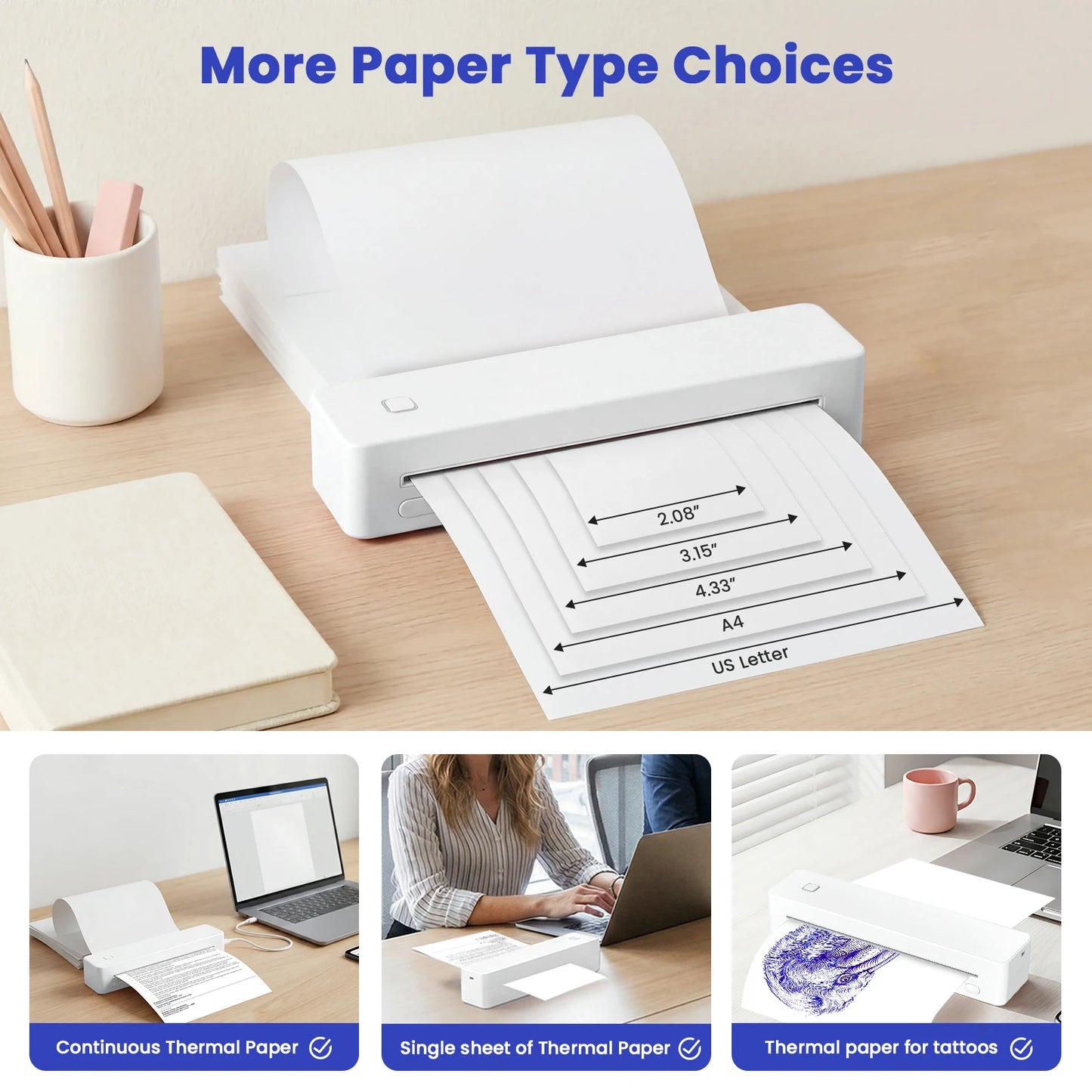 A4 Thermal Printer Portable Bluetooth Business