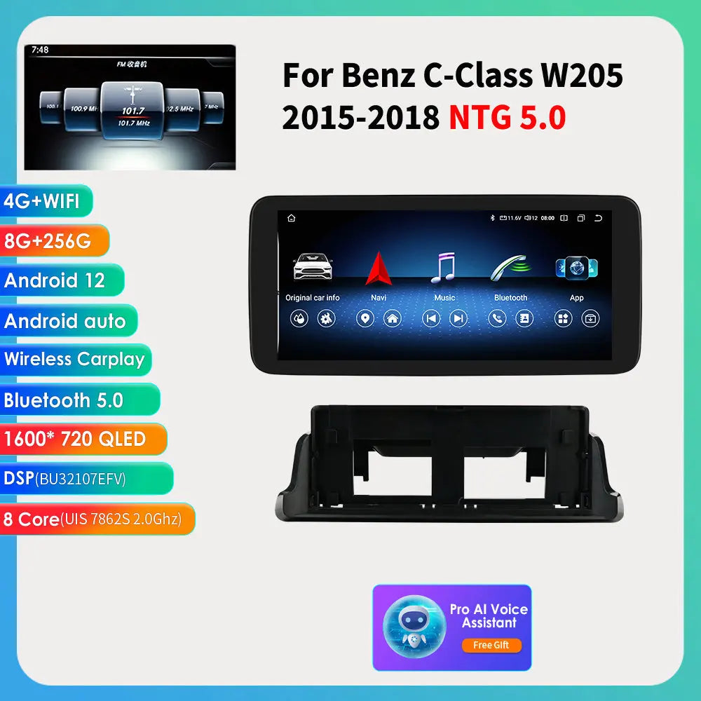 10.25"Android Auto Car radio Multimedia player For Mercedes Benz C-Class