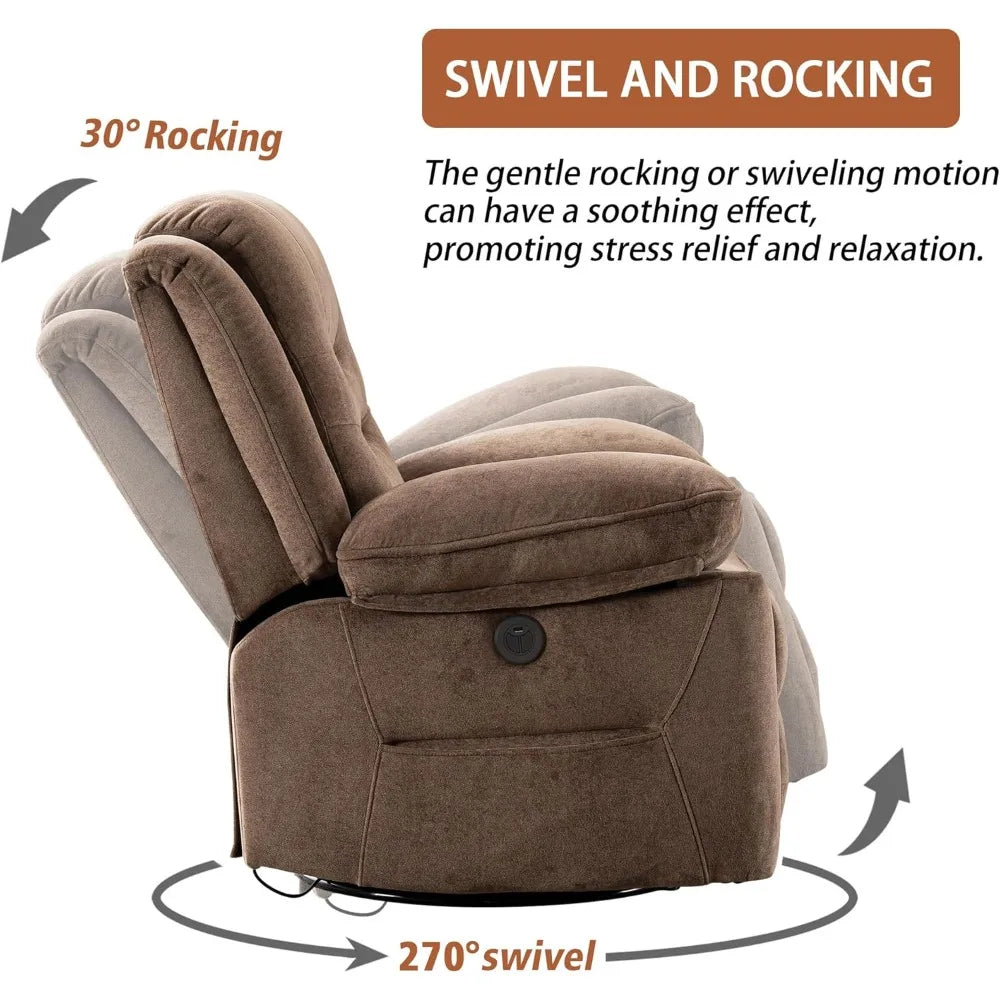DAFIFY Power Swivel Rocker Recliner with Massage and Heat