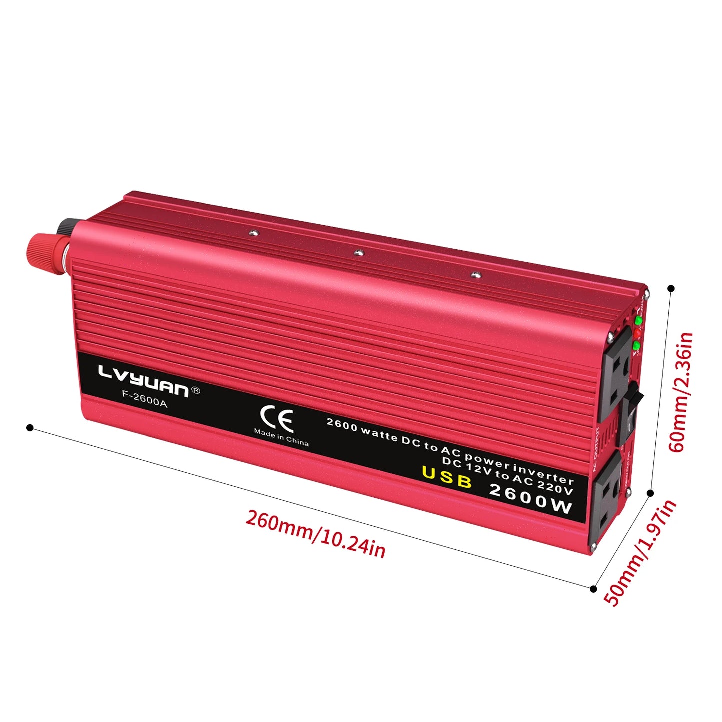 Foval AC110V Power Inverter DC/AC 12V to 120V Car Inverter