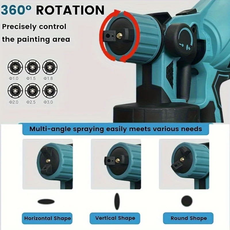 1000ML Electric Spray Gun Cordless Paint Sprayer