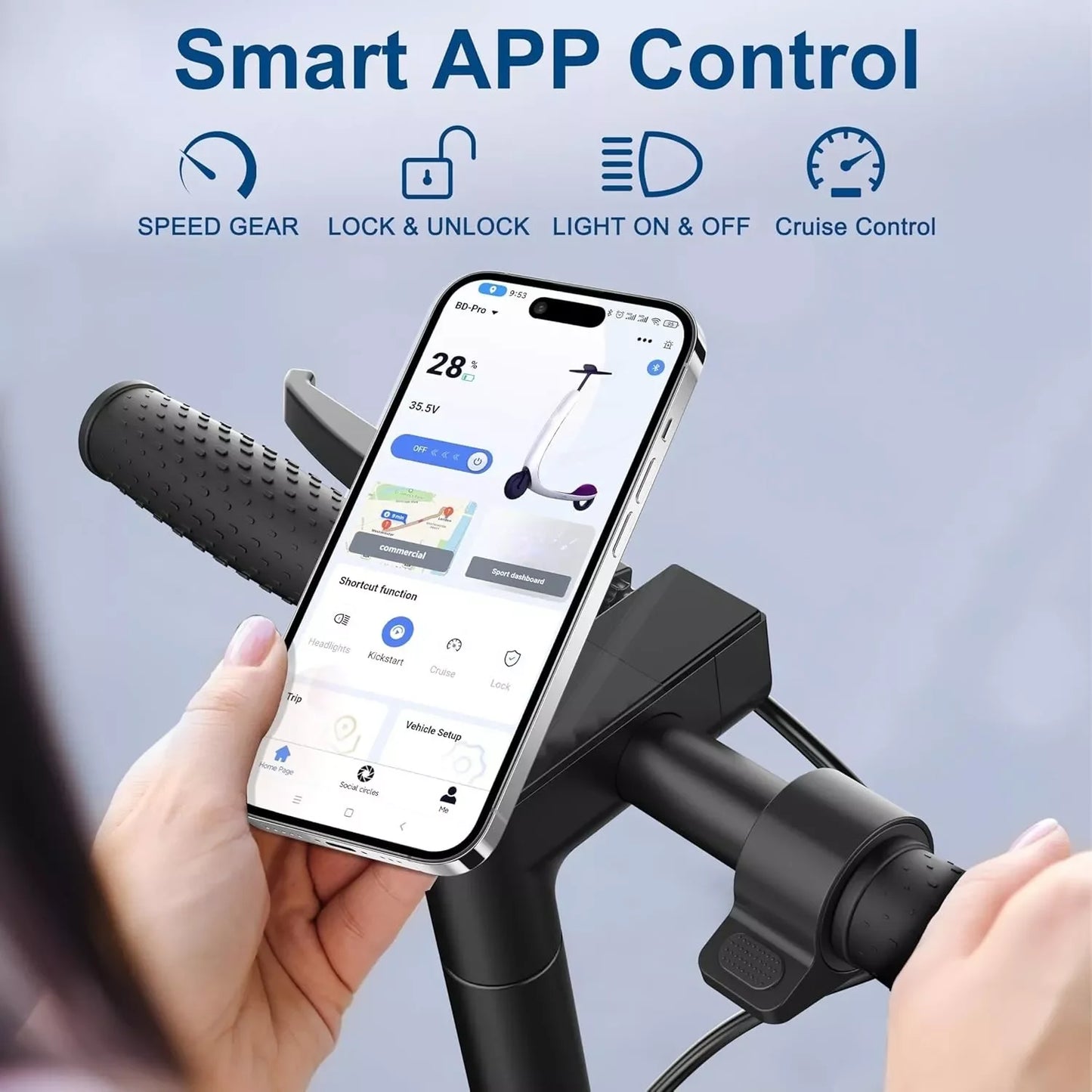 Ladped LP60 Electric Scooter 350W 19mph APP Smart Control Scooter