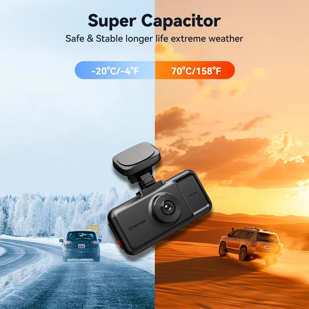REDTIGER A6 4K Dash Cam 5.8Ghz Wi-Fi