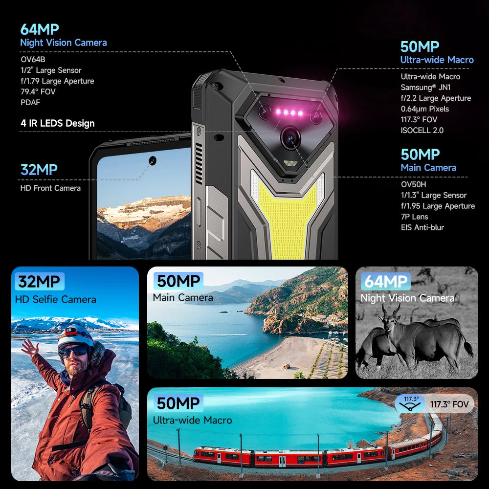 Ulefone Armor 34 Pro 5G AI Rugged Phone 32GB+512GB Built-in Projector