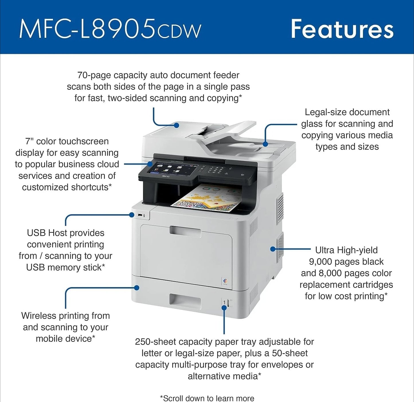 Brother MFC L8905cdw Color Laser All-in-One Printer