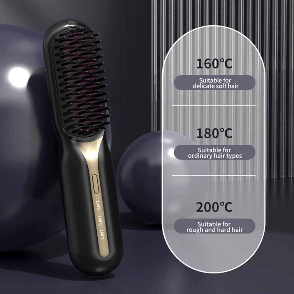 Hailicare Electric Hair Brush, Cordless Hair Straightener Brush