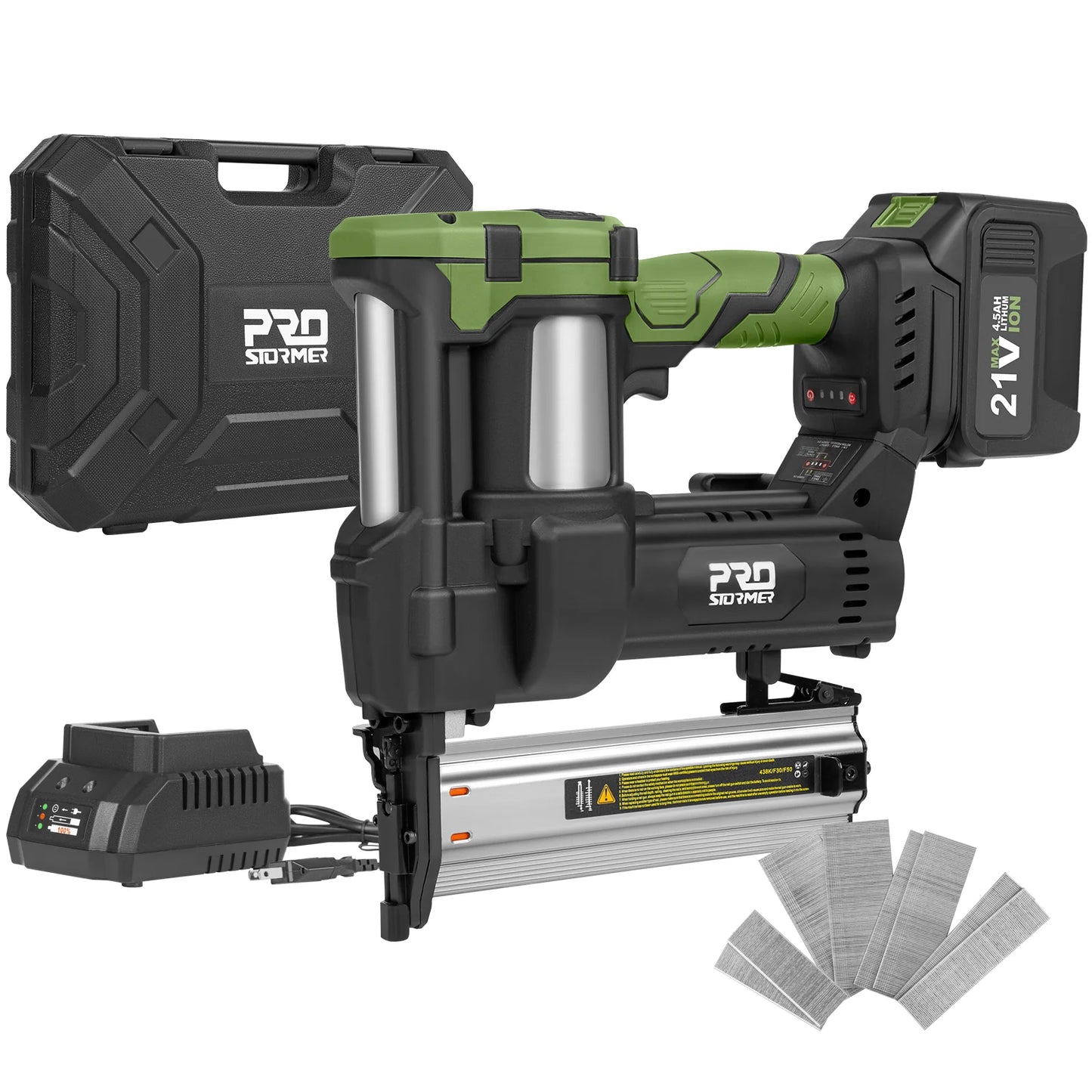 PRO STORMER 21V Electric Nail Gun, Brushless Nailer