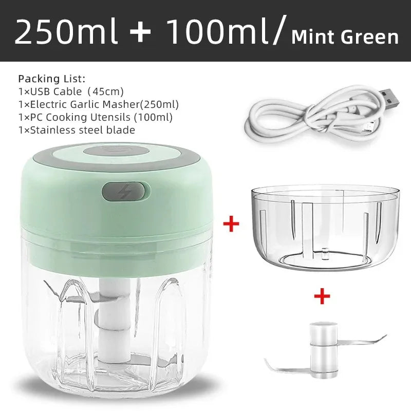 Mini Wireless Electric Garlic Crusher 100ml/250ml Portable