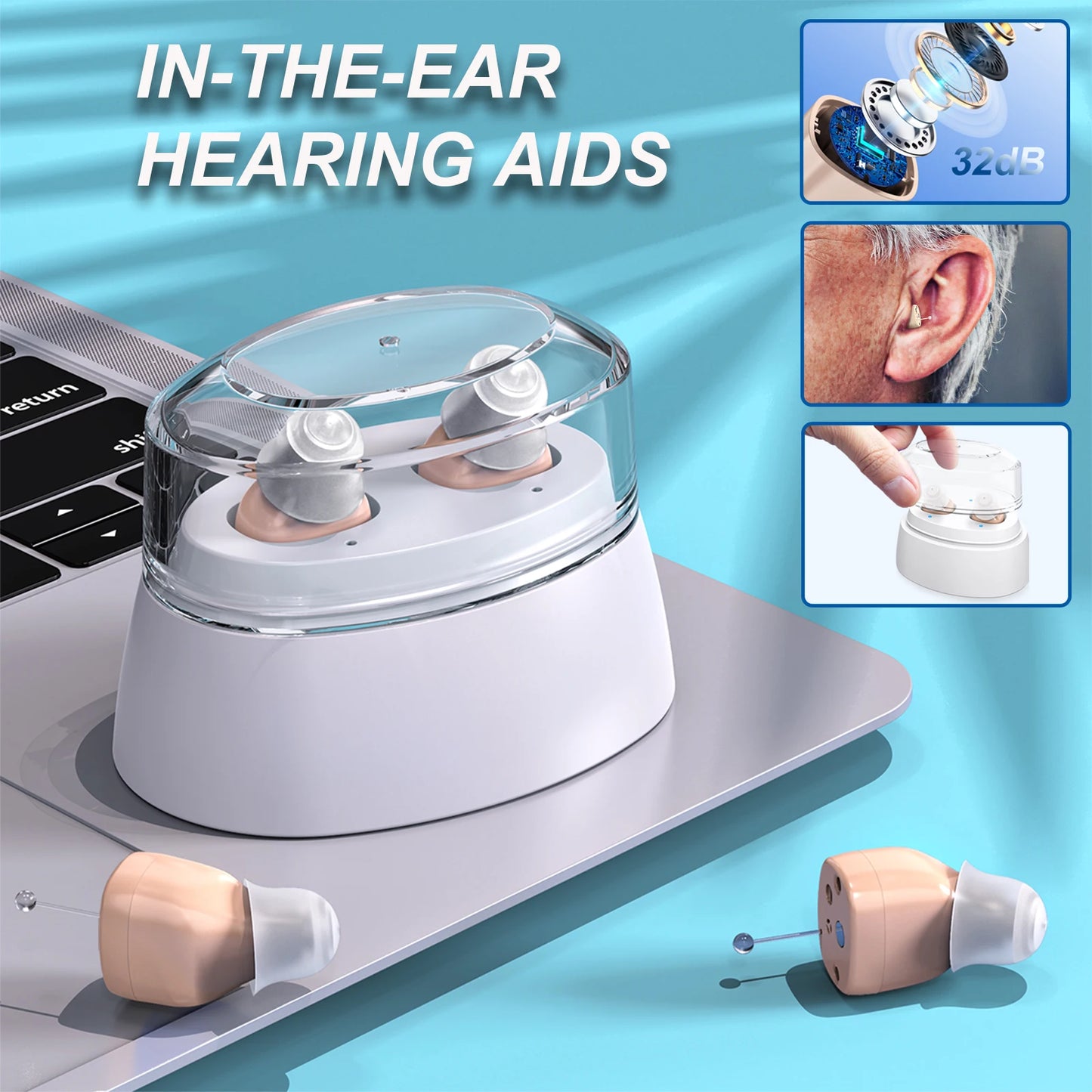 K&FCOPTEE Invisible Hearing Aids Mini Aids for Seniors