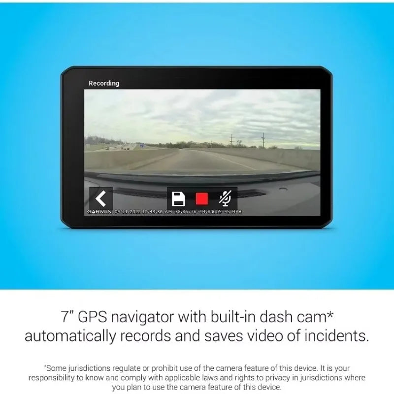 DriveCam™ 76, Large, Easy-to-Read 7” GPS, Built-in Dash Cam