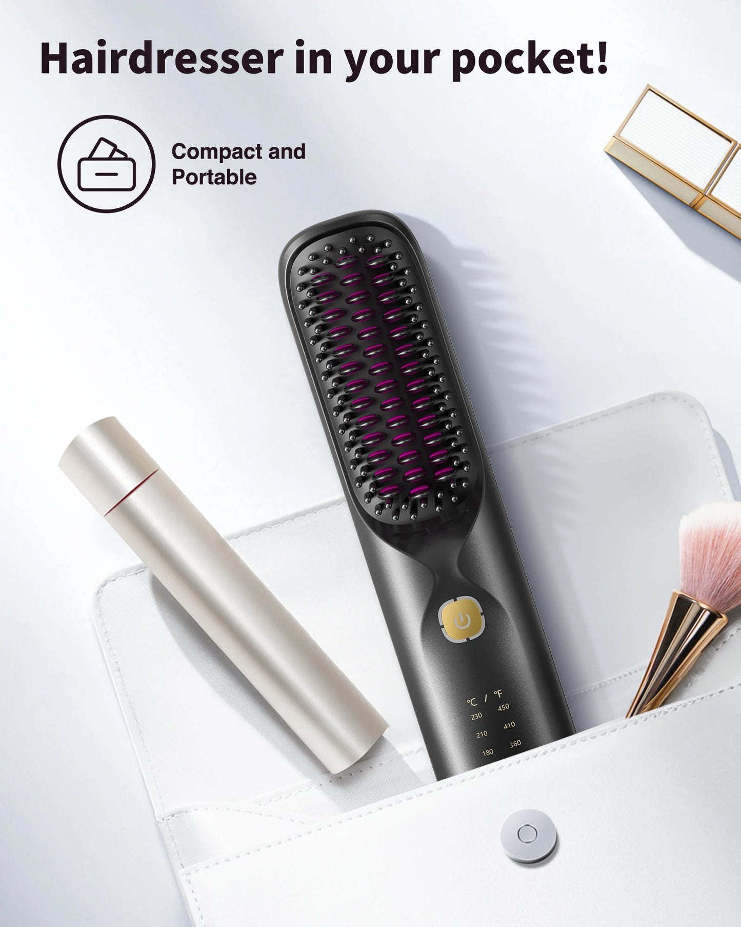 BOPCAL Cordless Hair Straightener Brush 450°F