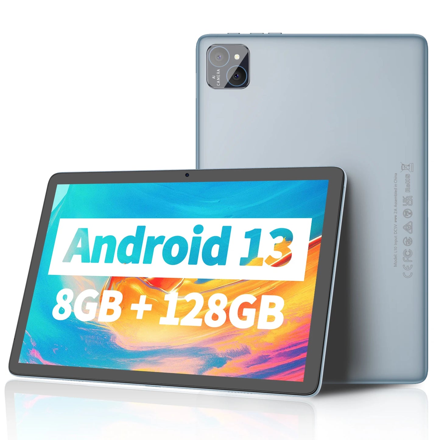 PRITOM Android 14 Tablet 10.1 Inch, 8GB RAM + 128GB ROM