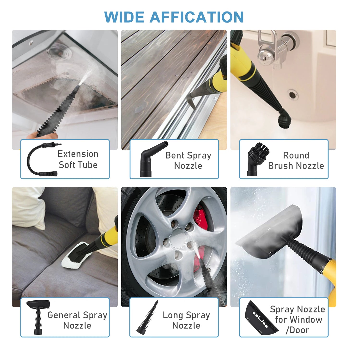 Romellar NEW Portable Handheld Steam Cleaner 1050W Multifunctional