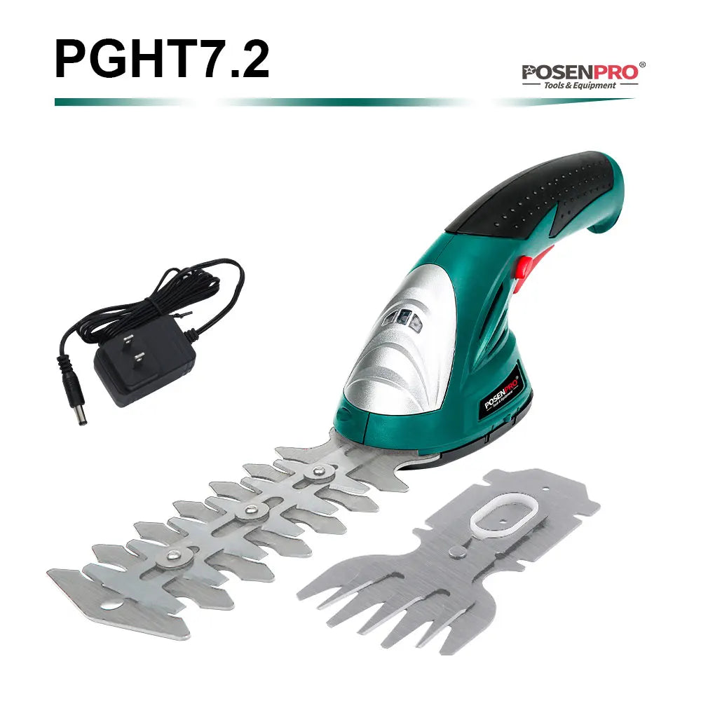 POSENPRO 7.2V 2in1 Cordless Grass and Shrub Shears Hedge Pruning
