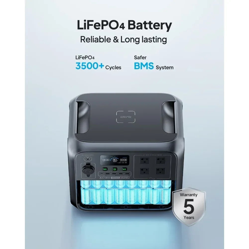 Bluetti Solar Generator AC180: 1,152Wh LiFePO4 Battery Backup