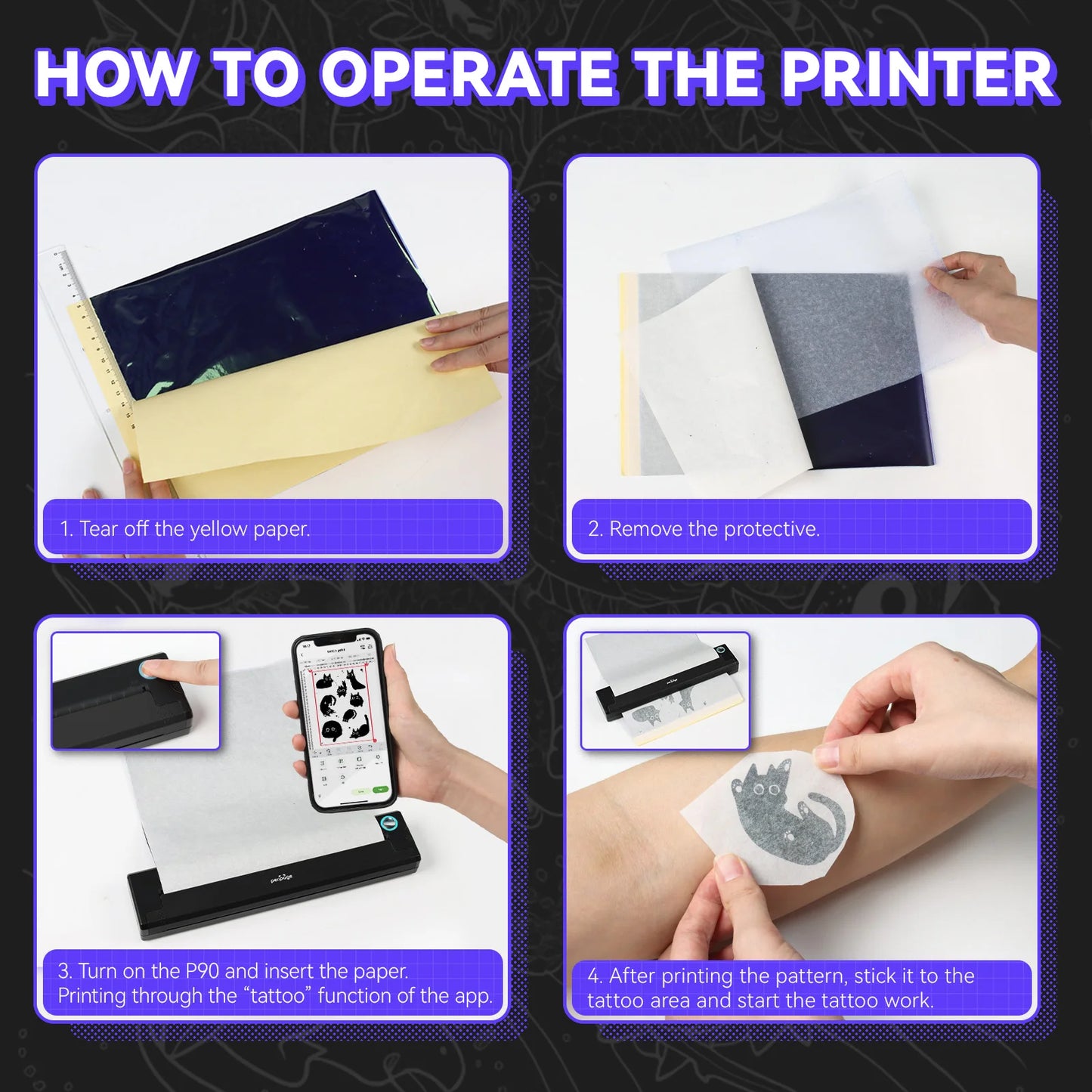 PeriPage P90 Wireless Tattoo Transfer Stencil Printer