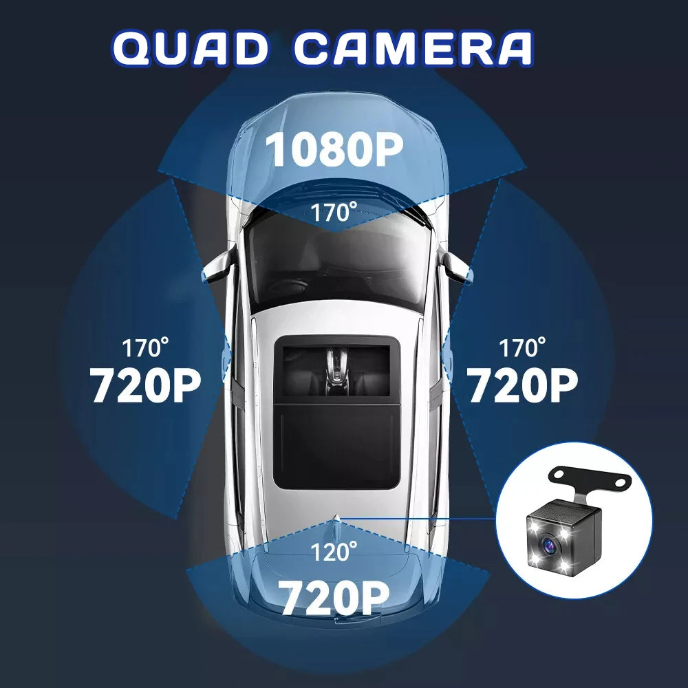 Marzony 3.0″ IPS 360° Dash Camera HD 1080P 4Lens
