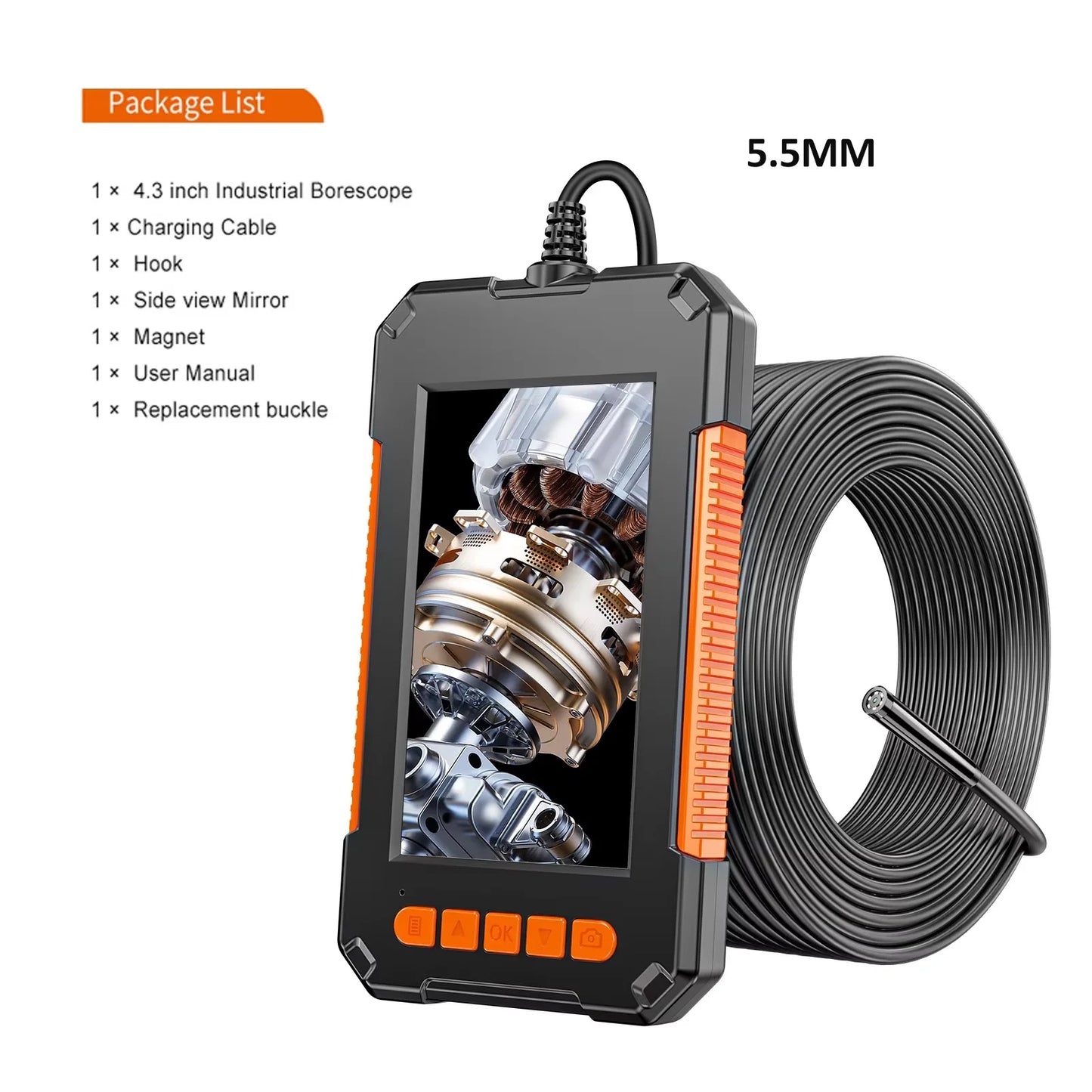 GUANMOU 4.3 '' IPS Endoscope Camera 1080P