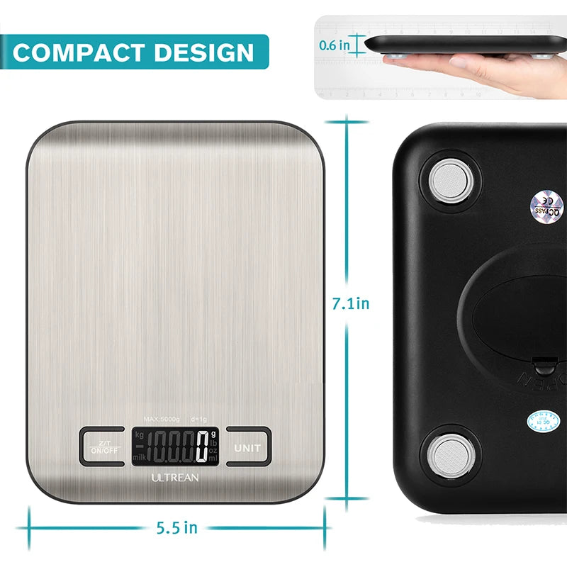 ULTREAN Digital Kitchen Scale 5000g/1g Multifunction