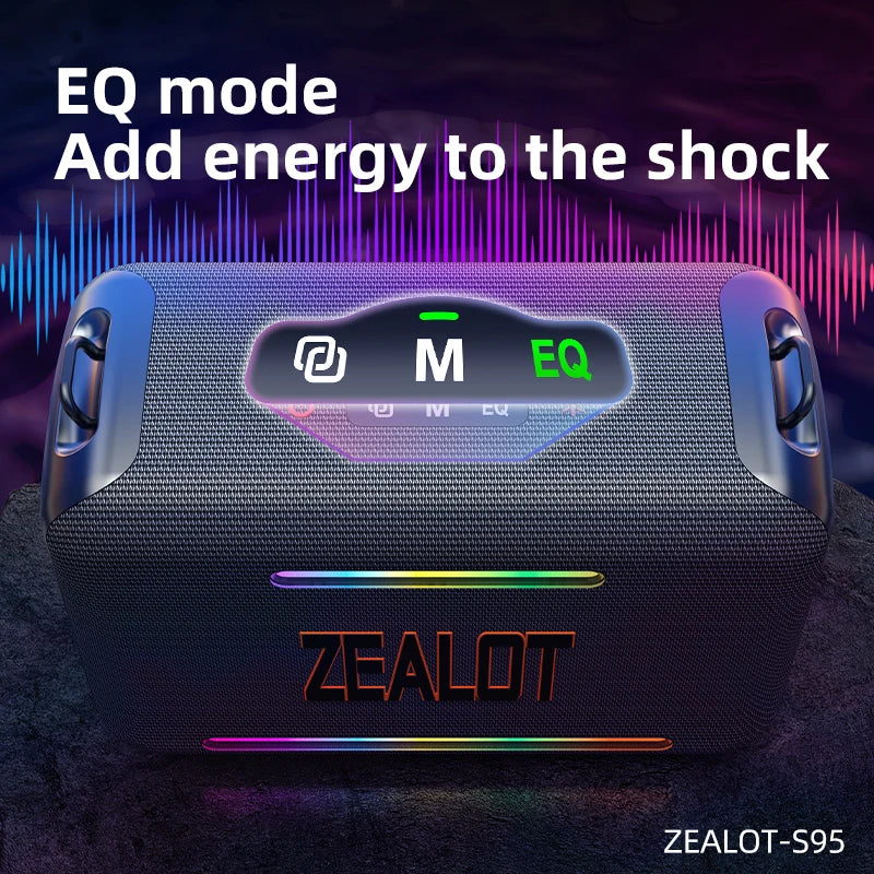 ZEALOT-S95 120W Waterproof Portable Loud Bluetooth Speaker