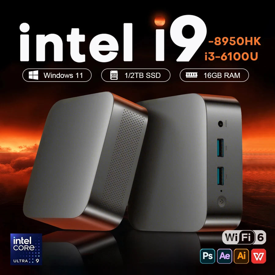 XIA MAN Portable Mini PC Intel i9 8950HK/i3 6100U