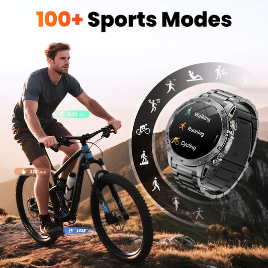 2026 Military Smart Watch Men 1.7" HD Screen