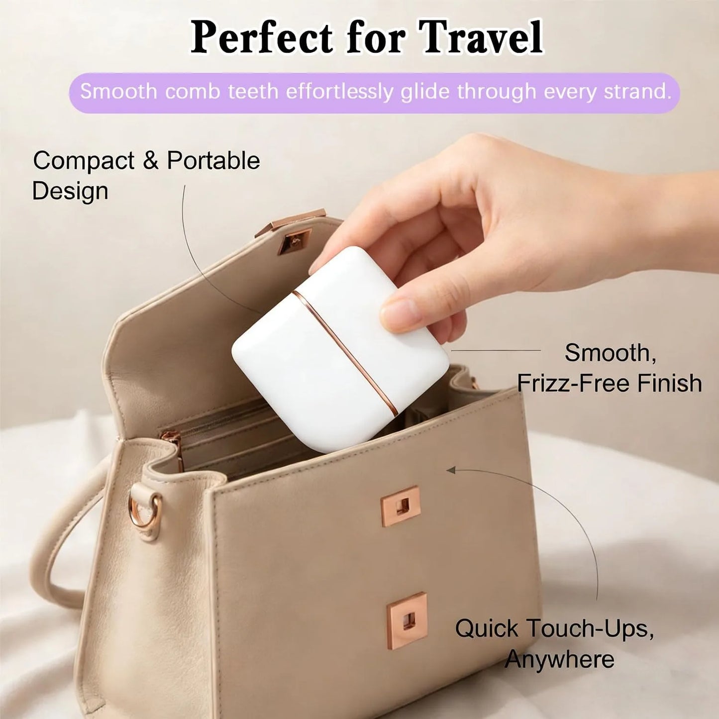 Mini Cordless Hair Straightener Brush Rechargeable