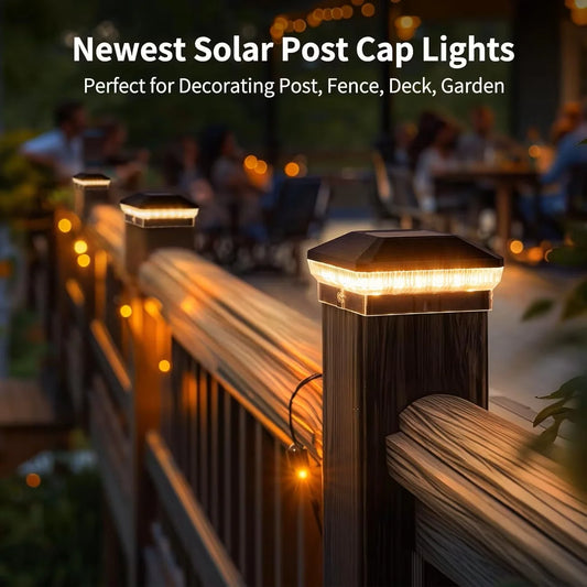 6/12 Pack 4x4 Solar Post Lights Outdoor