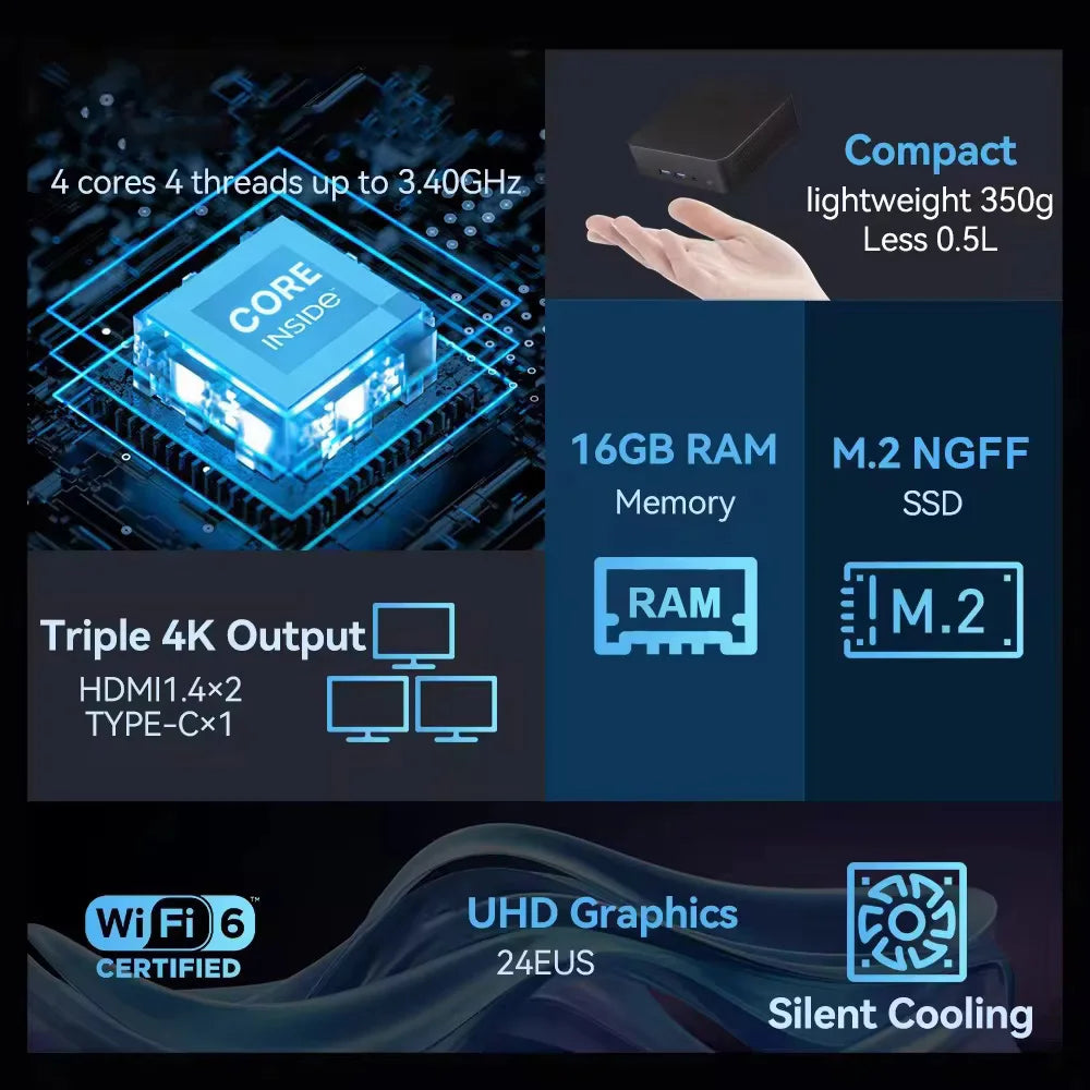 XIA MAN Portable Mini PC Intel i9 8950HK/i3 6100U