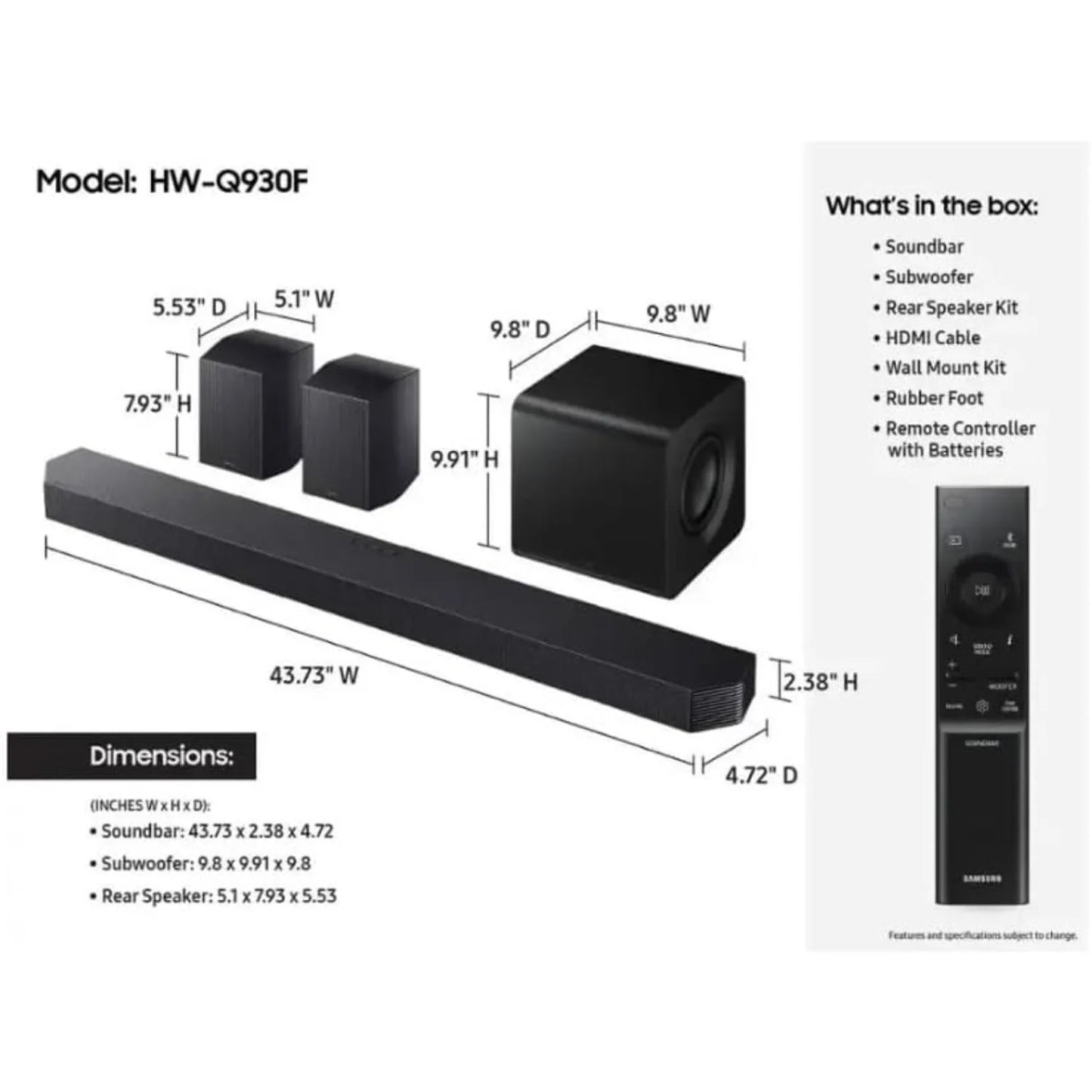 Samsung Q-Series HW-Q930F 9.1.4ch Soundbar