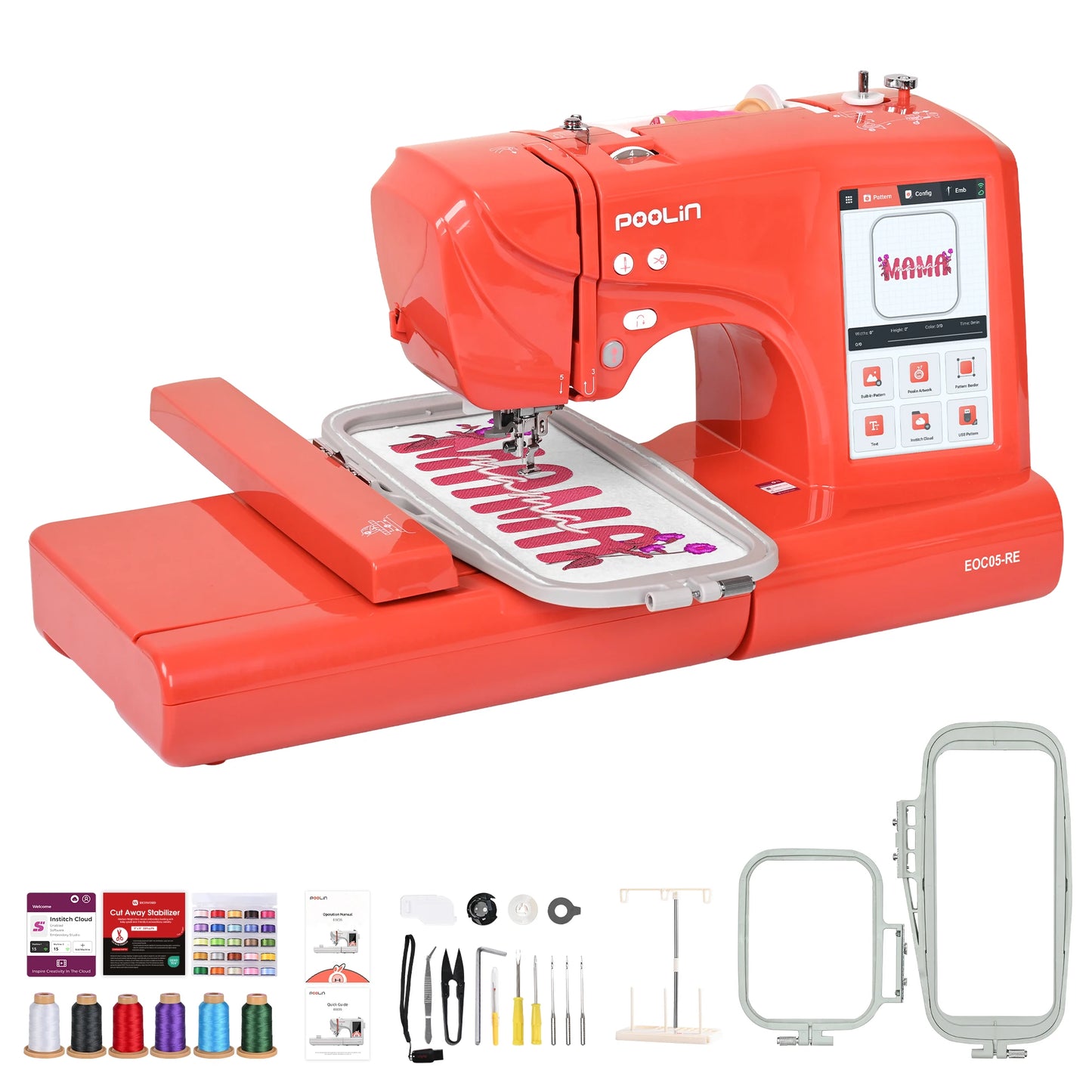POOLIN EOC05-RE Home Use Computerized Embroidery Machine