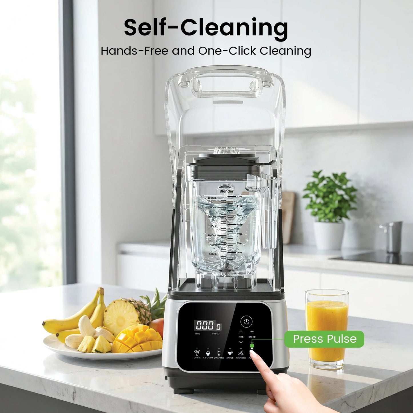 SHICUO 68oz Commercial Blender with Quiet Shield