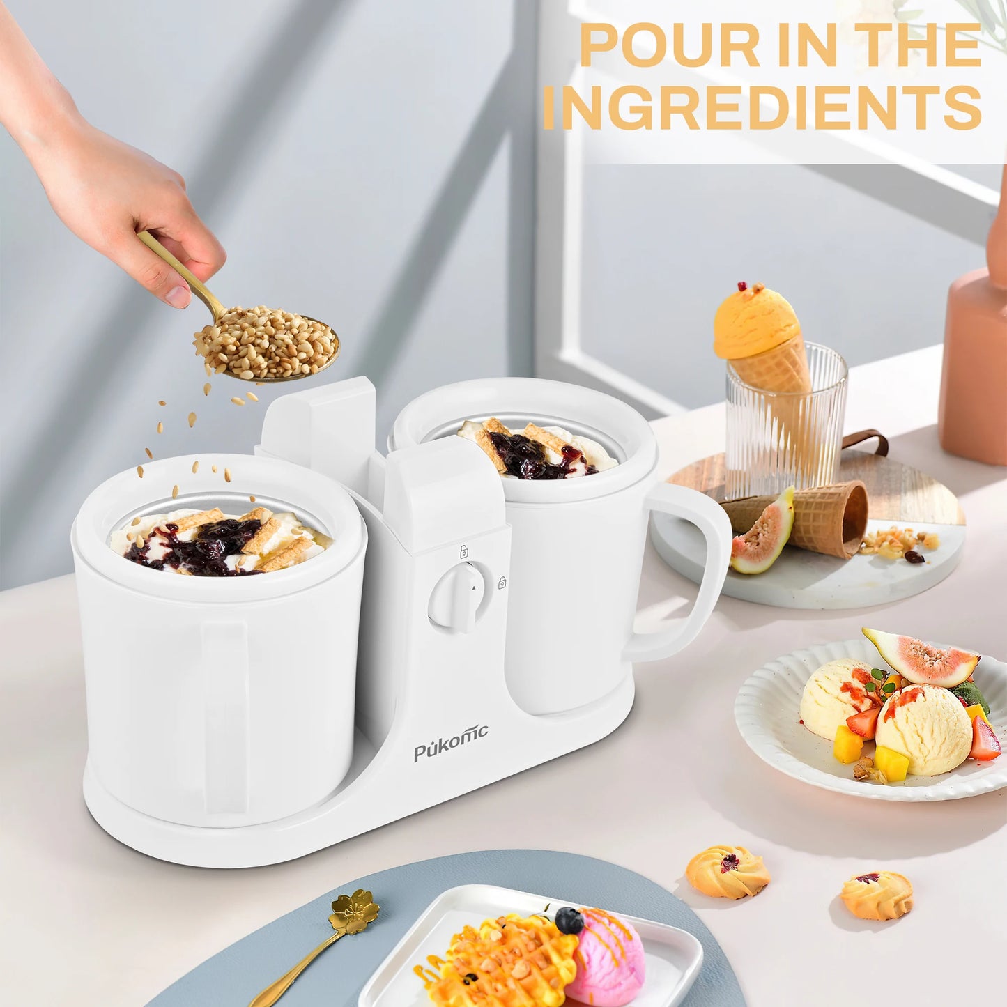 Suslas Dual Bowl Automatic Ice Cream Maker