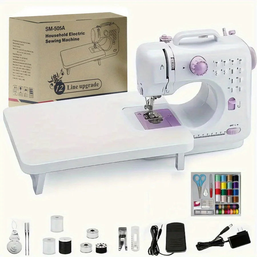 SM 505A Electric Sewing Machine with Extension Table, Foot Pedal