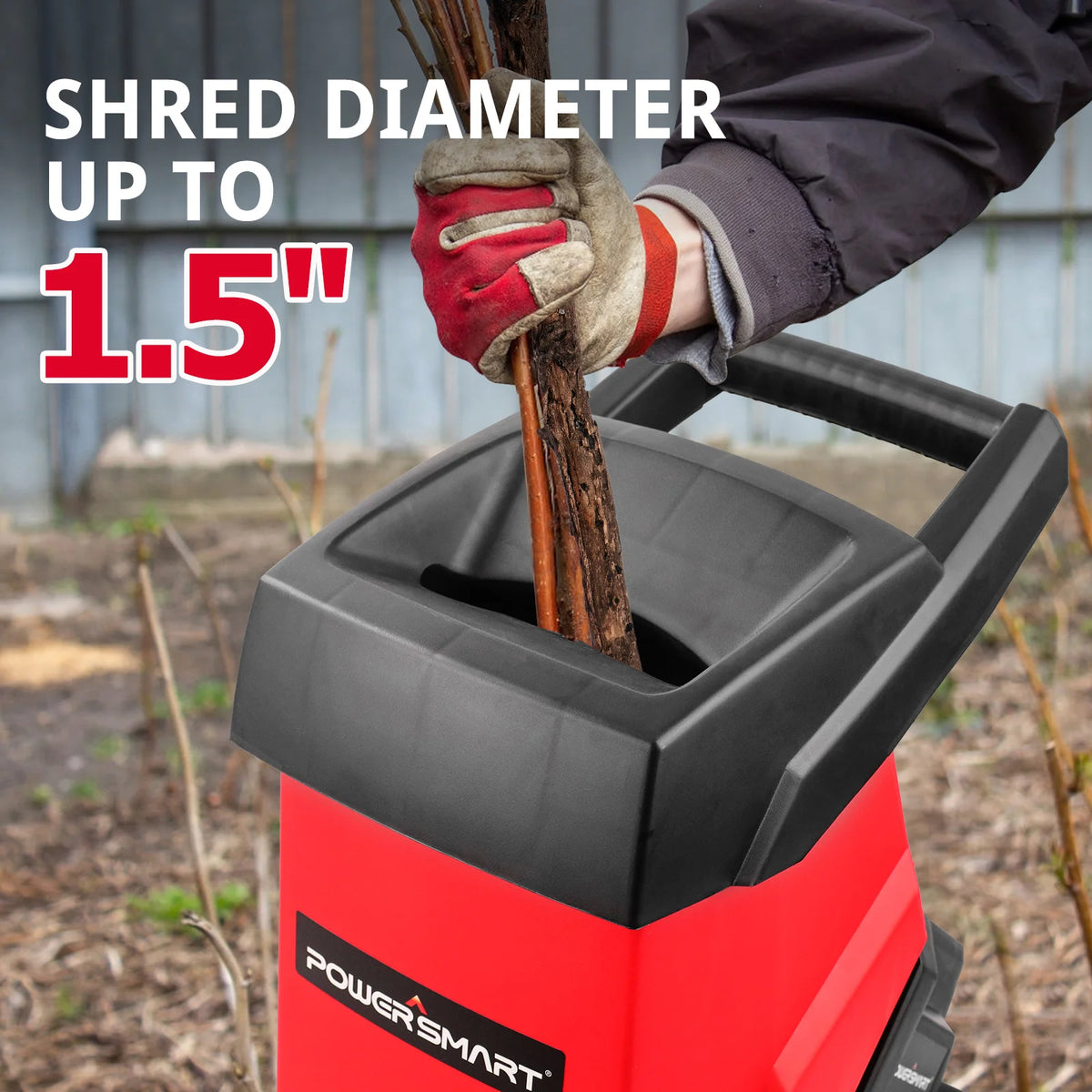POWERSMART 15Amp Electric Wood Chipper Leaf Mulcher