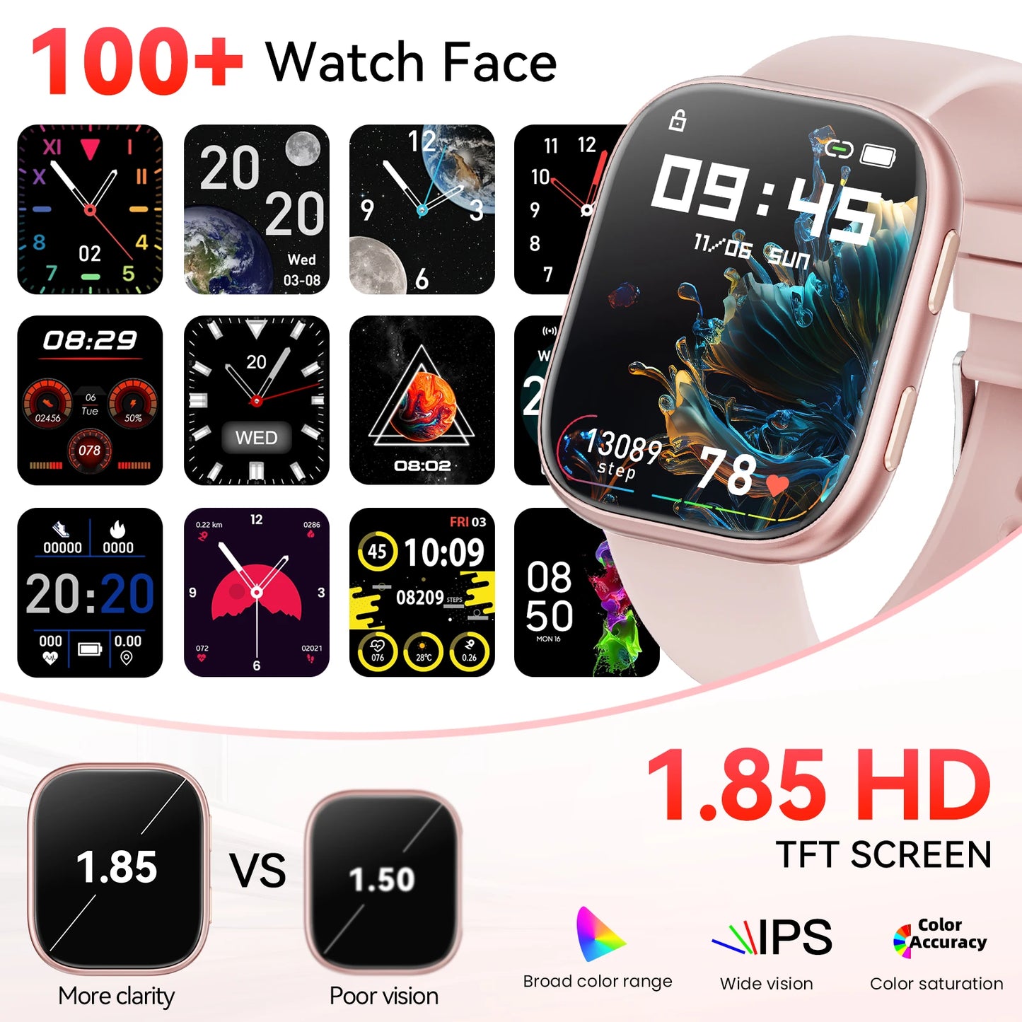 2026 Smart Watch Men 1.83" HD Screen Bluetooth Call