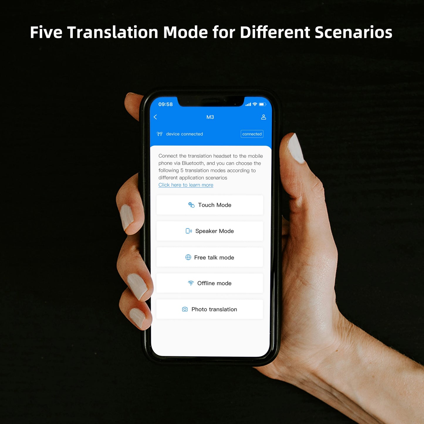 Wooask [M3] Translator Earbuds, Two-Way Offline Language Translator