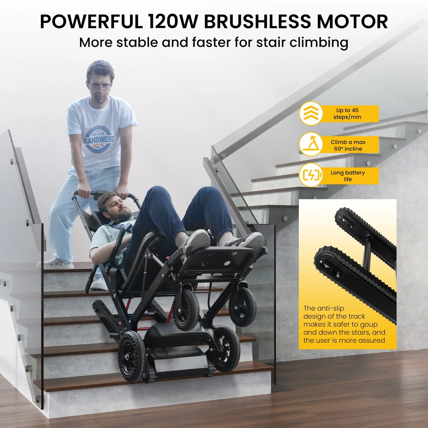 Electric Stair Climbing Chair Foldable Emergency Stair Lift